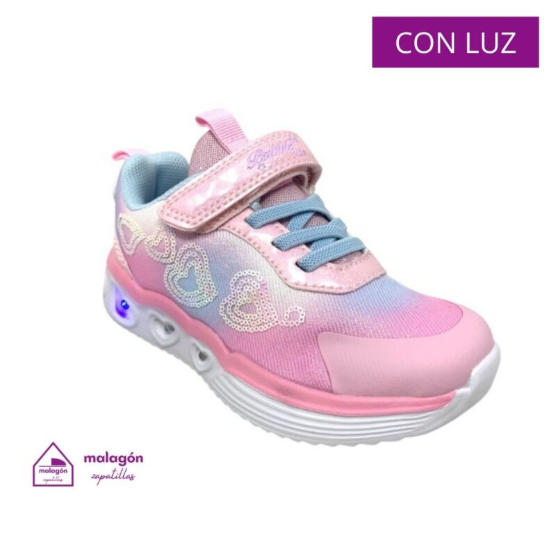 Zapatillas para niño Bubble Kids Bobble C1271 rosa con luces