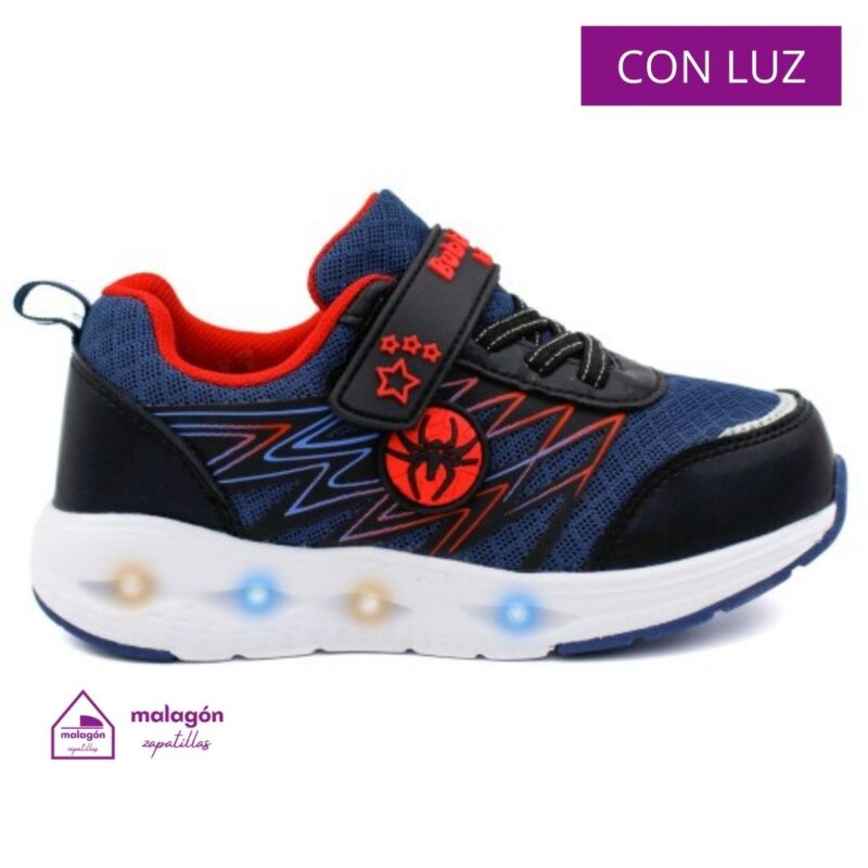 Zapatillas para niño Bubble Kids Spider C1175 marino con luces
